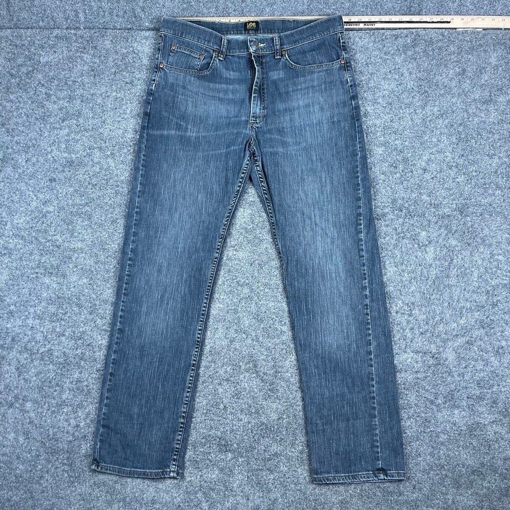 Lee Jeans Womens 36x34 Gray Straight Leg Classic Denim‎ Casual Everyday